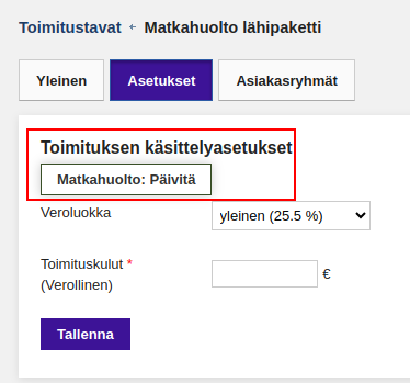 Matkahulto päivitä